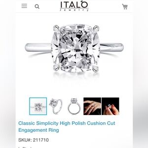 Italo Eternity Created White Sapphire Wedding Band Size 5 3/4 Brand New